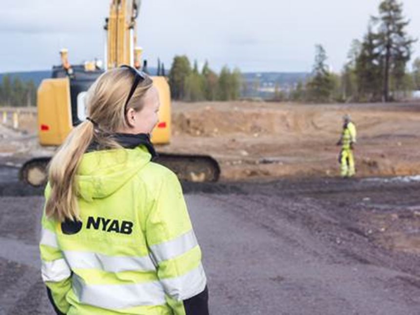 Nyab bygger väg i Kiruna